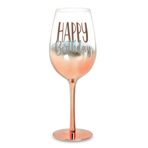 Champagne Glass Happy Birthday Rose Gold Ombre Ea