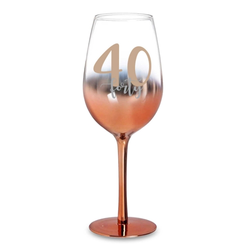 Champagne Glass 40th Rose Gold Ombre Ea