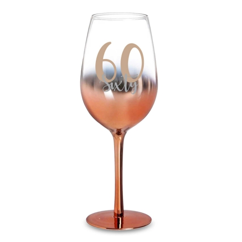 Champagne Glass 60th Rose Gold Ombre Ea