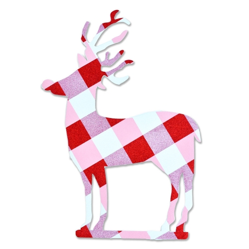 Reindeer with Tartan Pattern Hanging 85cm Ea LIMITED STOCK