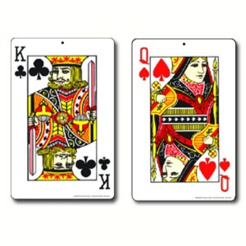Cut Out Playing Card Queen/King 42 x 27cm Ea