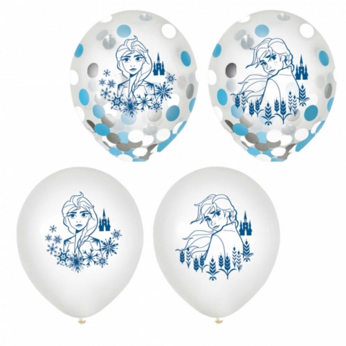 Frozen 2 Latex Confetti Balloon 28cm Pk 6