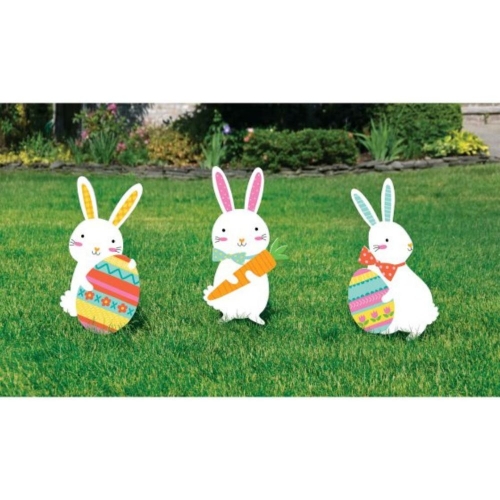 Easter Bunny Garden Signs 60cm Pk 3 LIMITED STOCK