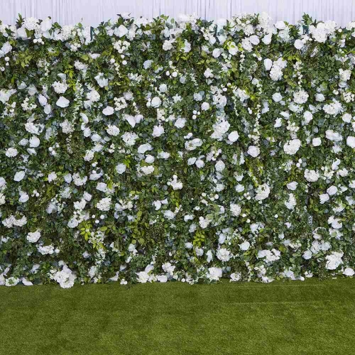 Backdrop Foliage with Artifical Foliage & White Flowers 2.4m x 2.4m HIRE