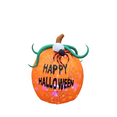 Inflatable Pumpkin with Spider and Lights 1.5m Ea LIMITED STOCK