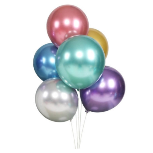 Balloon Latex 28cm Premium Chrome Assorted pk 25