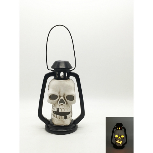Halloween Ceramic Lantern with Led Candle 23cm Ea LIMITED STOCK