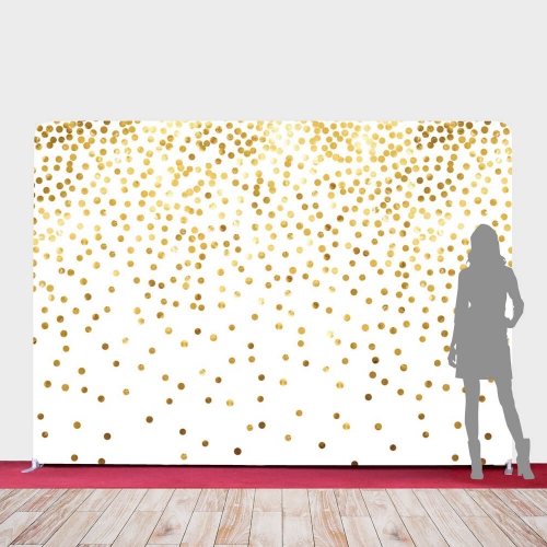Lombard Vivid Backdrop Gold Confetti 2.28m x 2.92m Hire