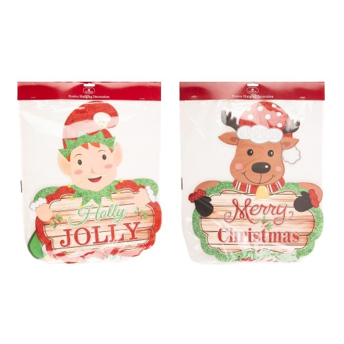 Christmas Character Sign Hanging Assorted 56cm Ea LIMITED STOCK