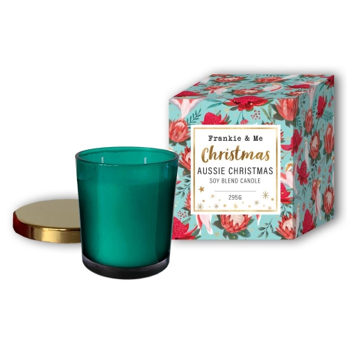 Christmas Candle Scented Green 295g Ea