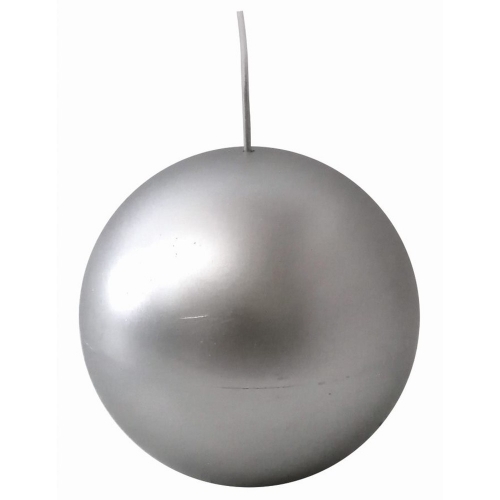 Christmas Candle Sphere Silver 10cm 480g Ea LIMITED STOCK