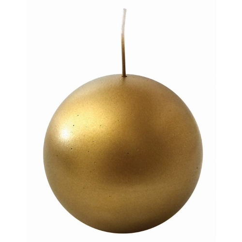 Christmas Candle Sphere Gold 10cm 480g Ea LIMITED STOCK