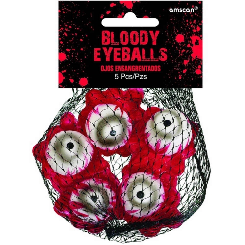 Bloody Eyeballs Plastic 3.8cm Pk 5 LIMITED STOCK