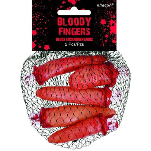 Bloody Fingers Plastic 3.8cm Pk 5
