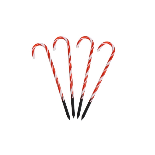 Christmas Lights Candy Cane Stakes Solar Pk 4 LIMITED STOCK