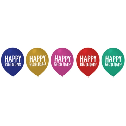 Happy Dots Happy Birthday Latex Balloons Pk 15