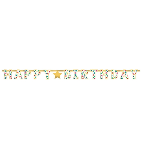 Happy Dots Happy Birthday Foil Banner EA