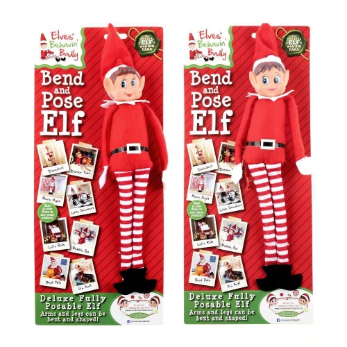 Christmas Elf BB Bendable Assorted 39cm Ea LIMITED STOCK
