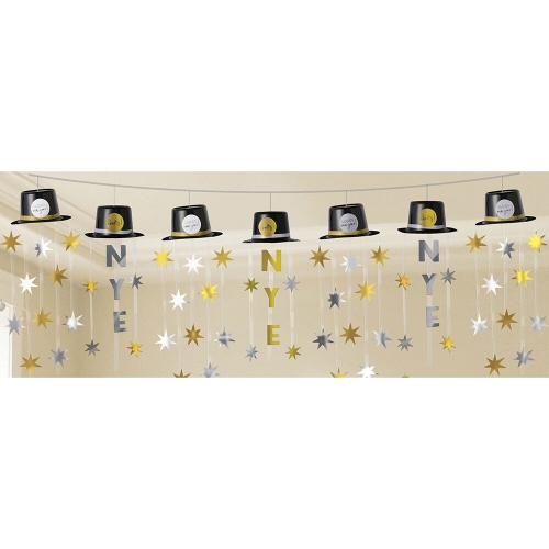 New Year Top Hat Banner 3.6m Ea