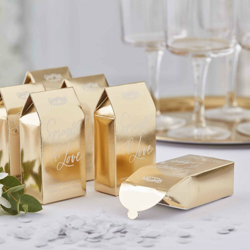 Gold Wedding Confetti Box 10cm x 5cm Ea