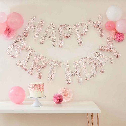 Mix It Up Birthday Balloon & Confetti Bunting 4m Ea
