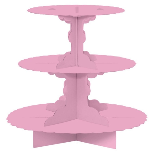 Cup Cake Stand Pink 3 Tier 30cm Ea