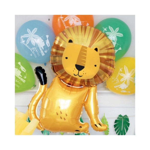 Balloon Foil Supershape Safari Lion & Printed Latex Pk 6