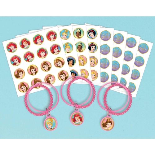 Disney Princess Charm Bracelets & Stickers Pk 8