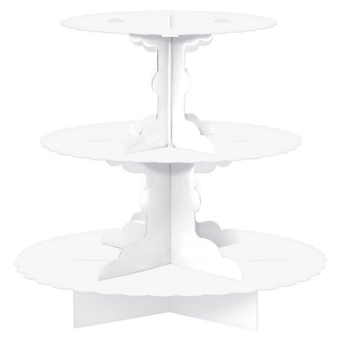 Cup Cake Stand White 3 Tier 30cm Ea