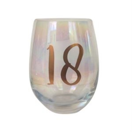 Wine Glass Stemless 18th Rainbow 600ml Ea