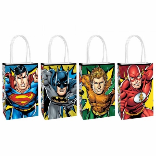 Justice League Paper Loot Bags Pk 8