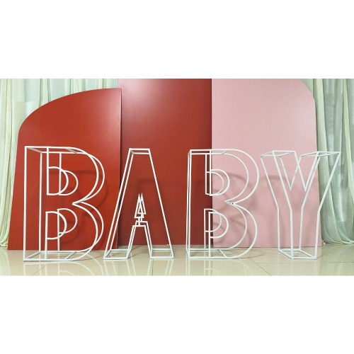 Frame Letters BABY White 90cm HIRE