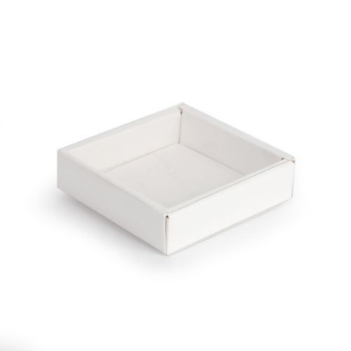 Cookie Box & Lid White Square 9cm x 2.5cm Ea