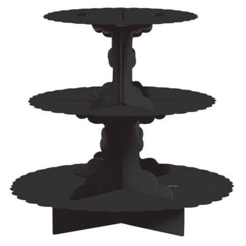 Cup Cake Stand Black 3 Tier 30cm Ea