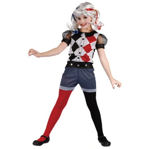 Costume Clown Harlequin Girl Child Large Ea