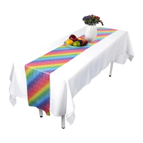 Table Runner Sequined Rainbow 30cm x 1.8m Ea