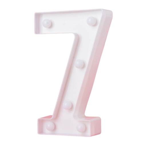 Number 7 LED Sign White 22cm Ea