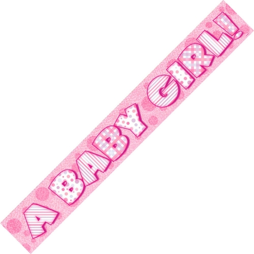 Banner Foil 2.7m Prismatic A Baby Girl ea