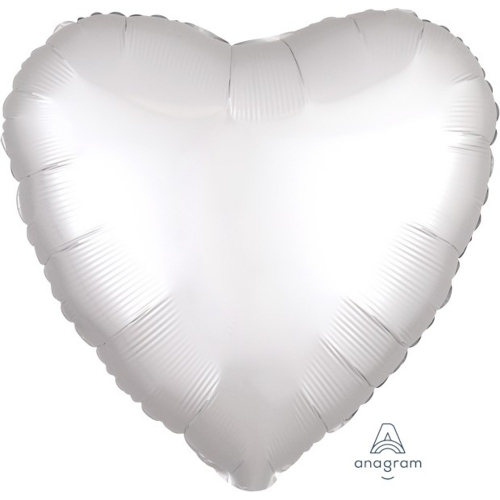 Balloon Foil 45cm Heart Satin Luxe White Ea