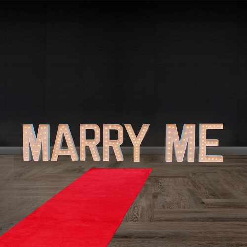 Marry Me Pak19 Marquee Letters 60cm & 4m Red Carpet HIRE Ea
