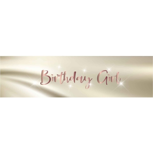 Sash Satin Flashing Birthday Girl Rose Gold ea