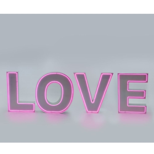 Marquee Neon LOVE Set 1.2m White Metal HIRE