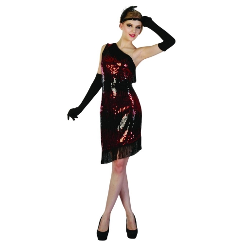 Costume Flapper Lady Red & Black Adult Medium Ea
