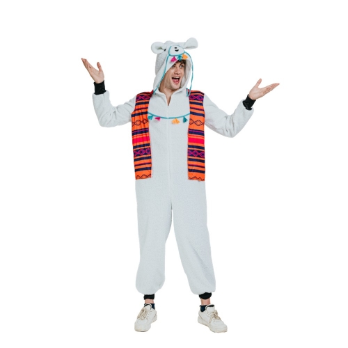 Costume Llama Jumpsuit Adult Large Ea