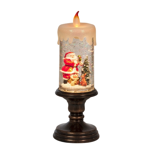 Christmas Candle Lantern with Santa Animated 28.5cm Ea