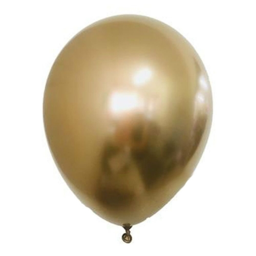 Balloon Latex 28cm Reflex Chrome Gold pk 50