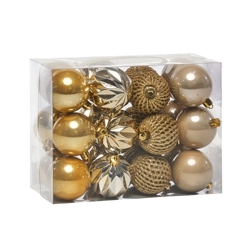 Christmas Balls Gold Mix 6cm Pk 24
