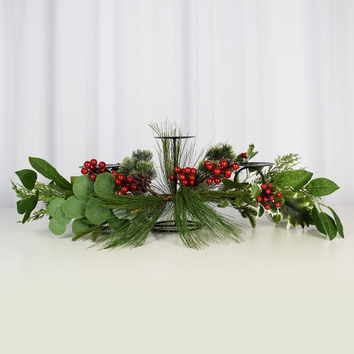 Christmas Merry Berry Triple Candle Holder 70cm Ea