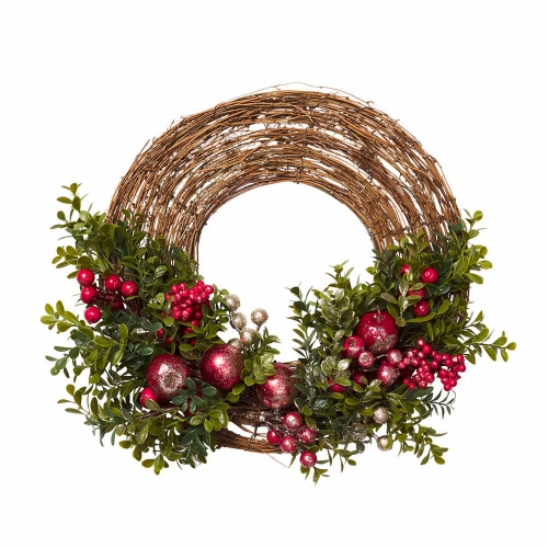 Christmas De -Lucious Half Wreath 60cm Ea
