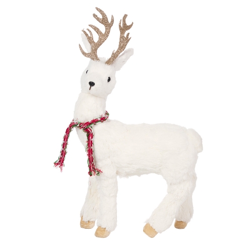 Christmas Reindeer White Plush Standing 55cm Ea